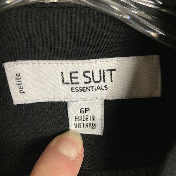 Le Suit 6P Blazer Long Sleeve Black Lined 3 Button Jacket Business Work Casual - Picture 6 of 10